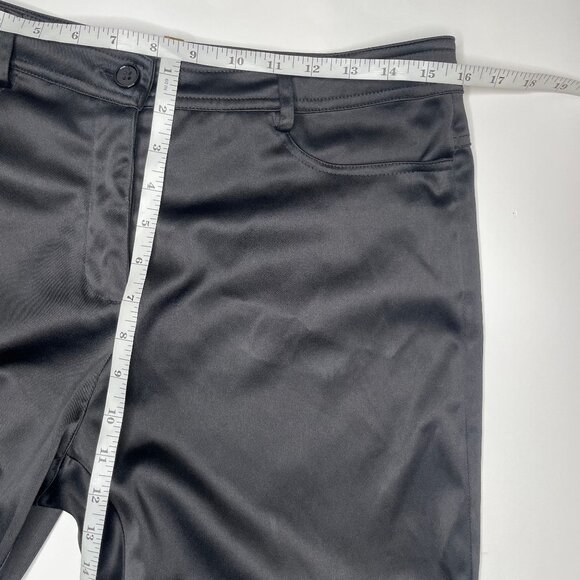 Jessica Allen Black Satin Wide Leg Trousers High Waisted Size 10 - Picture 8 of 10